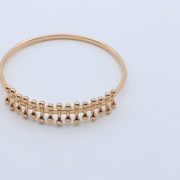 Rose Gold Designer Bangle with Unique Dome Shape Detailing, XPBL0486 - Picture 2 of 10